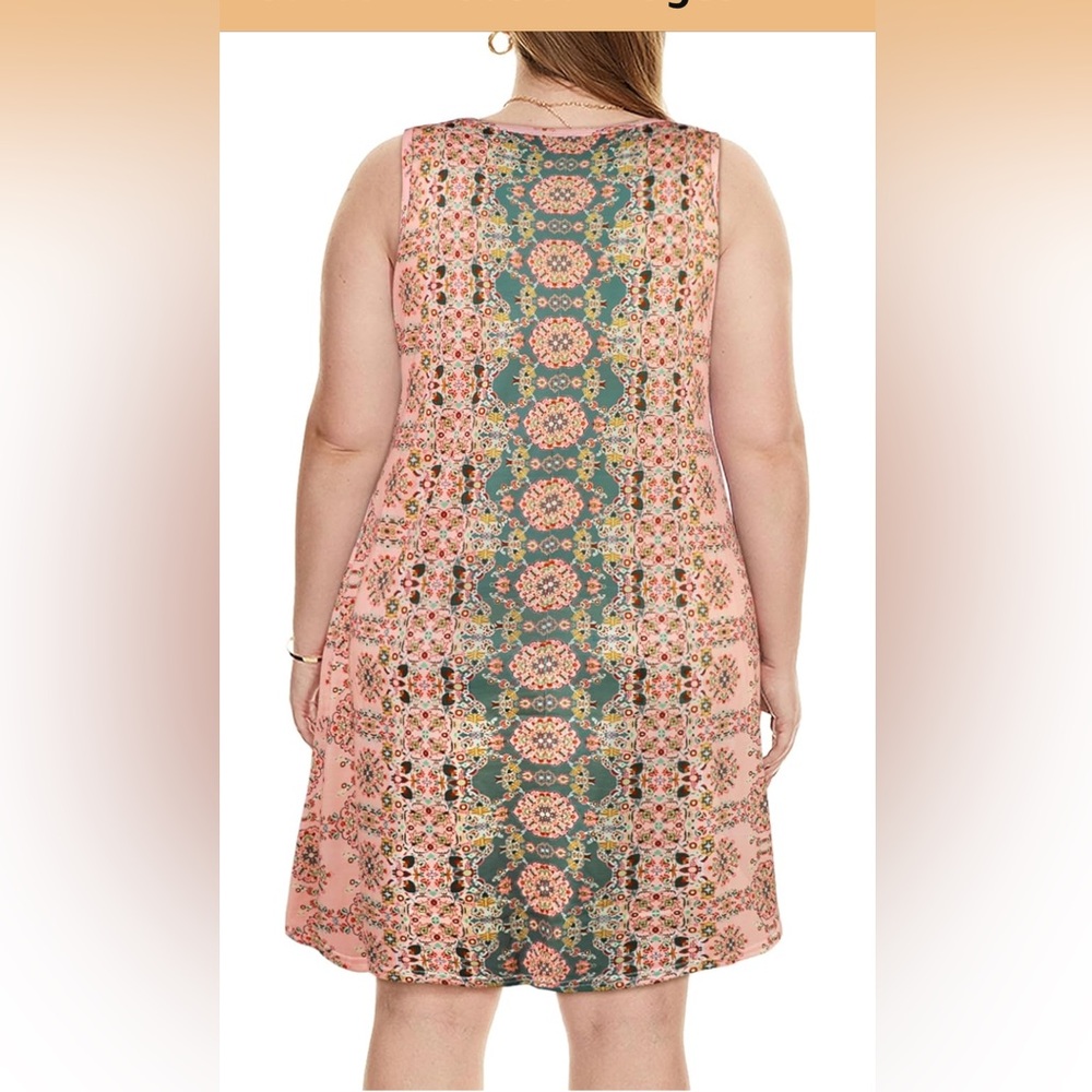 Bohemian Print Sleeveless Midi summer Dress size XXL - Picture 5 of 10
